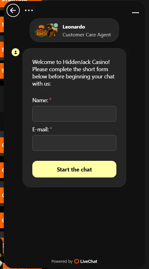 Klantenservice Hidden Jack Casino – 24/7 live chat hulp voor Nederlandse spelers